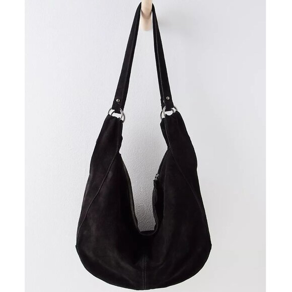 Roma Suede Tote Bag Color Black - Picture 1 of 6